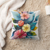 パステル素晴らし鮮やかフローラ クッション (ブランケット)