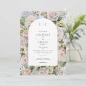 パステル素朴アジサイフローラモノグラムペリウィンクル 招待状 (スタンド正面)
