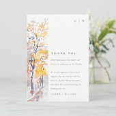 パステル素朴イエロー秋秋ランドスケープ結婚ズ サンキューカード (スタンド正面)