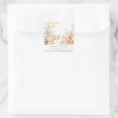 パステル素朴イエロー秋秋ランドスケープ結婚ズ スクエアシール (バッグ)