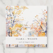 パステル素朴イエロー秋秋ランドスケープ結婚ズ フェイバータグ (正面)