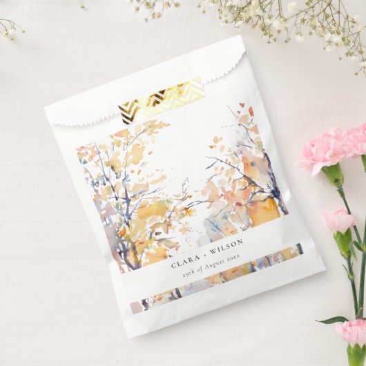 パステル素朴イエロー秋秋ランドスケープ結婚ズ フェイバーバッグ (封をした状態)