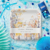 パステル素朴イエロー秋秋ランドスケープ結婚ズ ペーパープレート (パーティー)