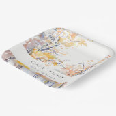 パステル素朴イエロー秋秋ランドスケープ結婚ズ ペーパープレート (傾斜あり)