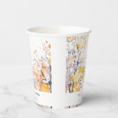パステル素朴イエロー秋秋ランドスケープ結婚ズ 紙コップ (左)