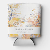 パステル素朴イエロー秋秋ランドスケープ結婚ズ 缶クーラー (正面)