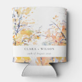 パステル素朴イエロー秋秋ランドスケープ結婚ズ 缶クーラー (裏面)