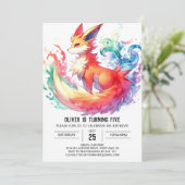 パステル素朴キツネ誕生日 招待状 (スタンド正面)