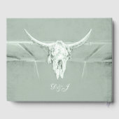 パステル素朴セージグリーンホワイトウエスタンカウズスカル ゲストブック (裏面)