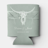 パステル素朴セージグリーンホワイトウエスタンカウズスカル 缶クーラー (裏面)