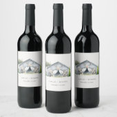 パステル素朴デュスキー納屋周囲の庭ファームテーマ結婚ズ ワインラベル (ボトル)