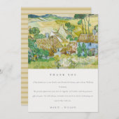 パステル素朴フィールズマウンテンランドスケープ結婚ズ サンキューカード (正面/裏面)