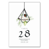 パステル素朴フローラテラリウム庭園の結婚式 テーブルナンバー (正面)