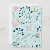 パステル素朴ブルーボタニカルベビーシャワー 招待状 (裏面)