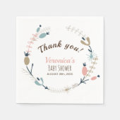 パステル素朴ボタニカルベビーシャワー スタンダードカクテルナプキン (正面)