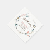 パステル素朴ボタニカルベビーシャワー スタンダードカクテルナプキン (角)