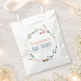 パステル素朴ボタニカルベビーシャワー フェイバーバッグ