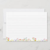 パステル素朴ワイルドフラワーブライダルシャワーレシピカード 招待状 (裏面)