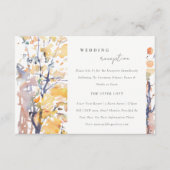パステル素朴秋の風景ウェディングレセプション エンクロージャーカード (正面)