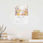 パステル素朴秋の風景結婚の歓迎 ポスター (キッチン)
