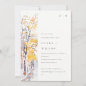 パステル素朴秋秋ランドスケープ婚約 招待状 (正面)