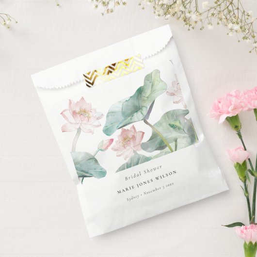 パステル素朴赤面《植物》スイレンブライダルシャワー フェイバーバッグ (封をした状態)