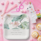 パステル素朴赤面《植物》スイレンブライダルシャワー ペーパープレート (パーティー)