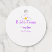 パステル紫の花のウェディングパーティー ボヘミアンモダン フェイバータグ (裏面)