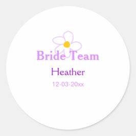 パステル紫の花のウェディングパーティー ボヘミアンモダン ラウンドシール