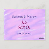 パステル紫ピンクの誓いの更新記念日の水彩 ポストカード (裏面)