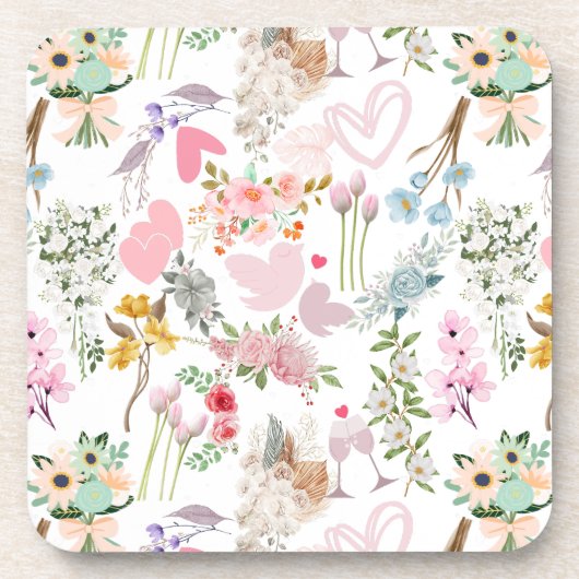 パステル結婚のオーナメントパターン02 コースター (正面)