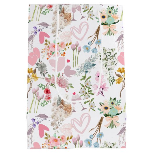 パステル結婚のオーナメントパターン02 ミディアムペーパーバッグ (裏面)