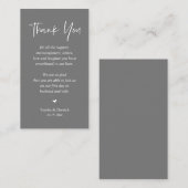 パステル結婚グレイ、心から感謝モダンする エンクロージャーカード (正面/裏面)