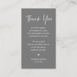 パステル結婚グレイ、心から感謝モダンする エンクロージャーカード