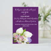 パステル結婚フローラとパープルテーマ 招待状 (スタンド正面)