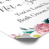 パステル結婚フローラの式座席標識を選ぶ ポスター (角)