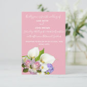 パステル結婚ブーケフローラとピンクテーマ 招待状 (スタンド正面)