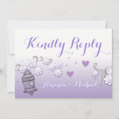 パステル結婚ラブバカスタムーズ親切な返信カード 招待状 (正面)