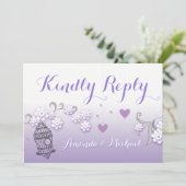 パステル結婚ラブバカスタムーズ親切な返信カード 招待状 (スタンド正面)