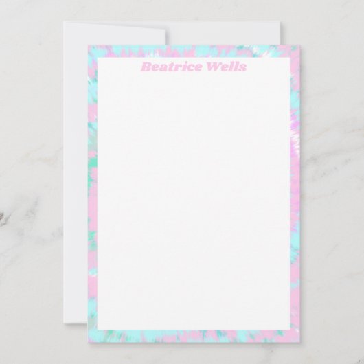 パステル絞り染めパターンピンクアクアミントグリーン (正面)