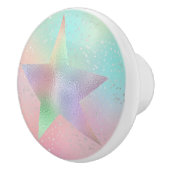 パステル絞り染めホログラフィックルックスターキュートピンク セラミックノブ (右)