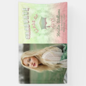 パステル絞り染め大学院写真卒業バナー 横断幕 (縦)