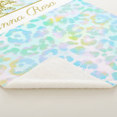 *~*パステル絞り染め金ゴールドレオパードスポッツシェルパ空白の シェルパブランケット (3/4)