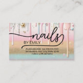 パステル絵を描ドリップネイルサロンマニキュリスト 予約カード (正面)