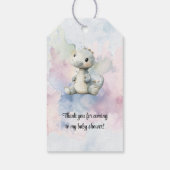 パステル絵を描プスプラッシュ愛らしい恐竜の赤ちゃんシャワー ギフトタグ (裏面)