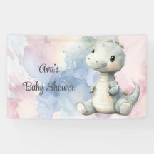 パステル絵を描プスプラッシュ愛らしい恐竜の赤ちゃんシャワー