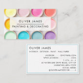 パステル絵を描ポットアーティストの画家またはデコレーター 名刺 (正面/裏面)
