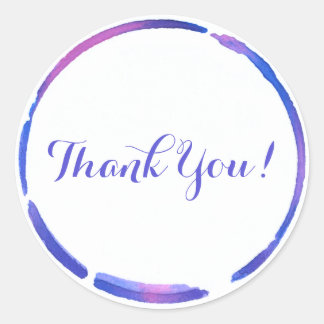 パステル絵を描リングや輪水彩、紫ありがとう ラウンドシール
