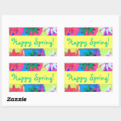 パステル絵を描(ばちゃばちゃ)跳ねるデイジー 長方形シール (シート)