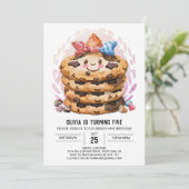 パステル編集可能キャンディークッキー誕生日 招待状 (スタンド正面)